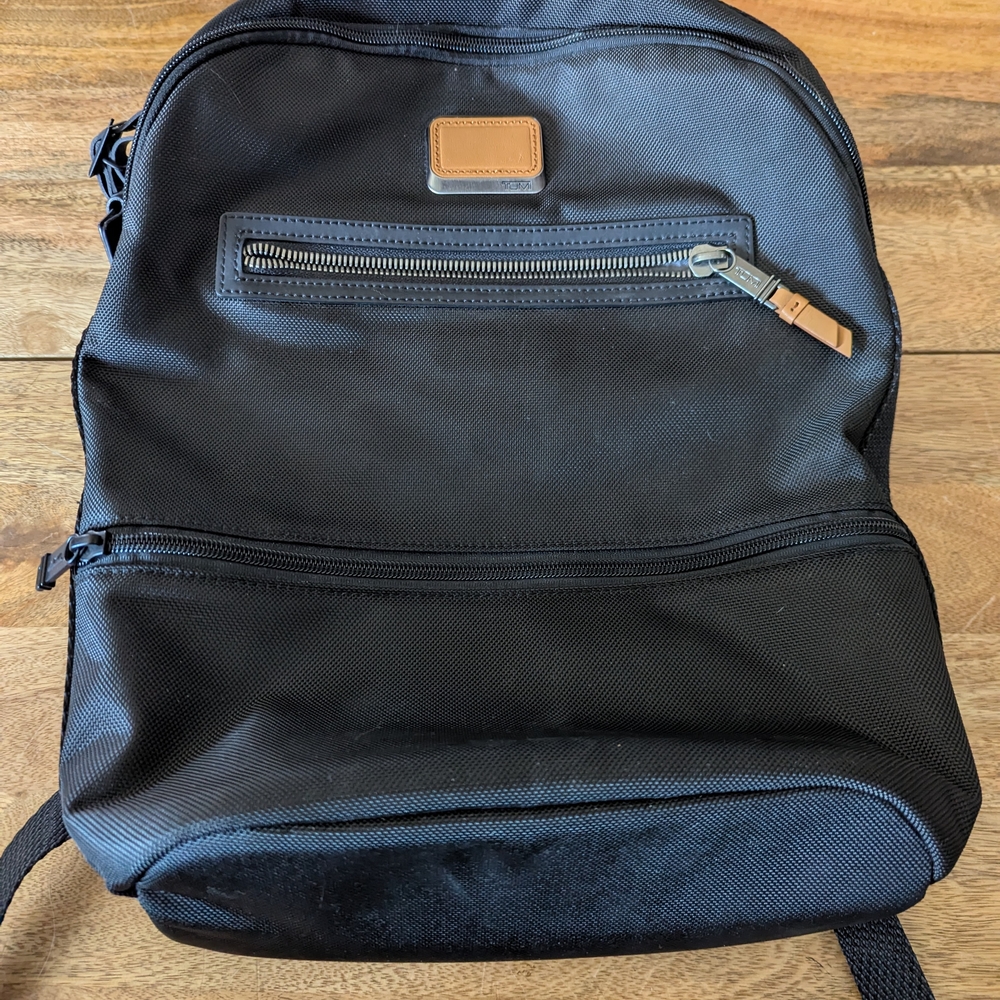 Black Backpack with Brown Accents